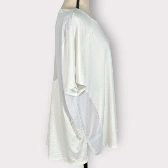 Zella White Mesh Sheer Back Short Sleeve T-Shirt Women's Plus Sz 3X NWT - Picture 4 of 7